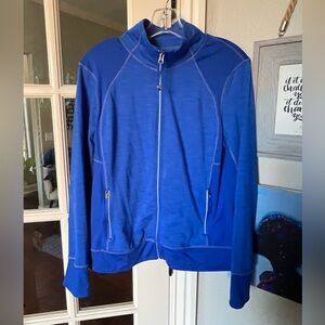 Tangerine Royal Blue Zip-Up Jacket Sz L Reflective